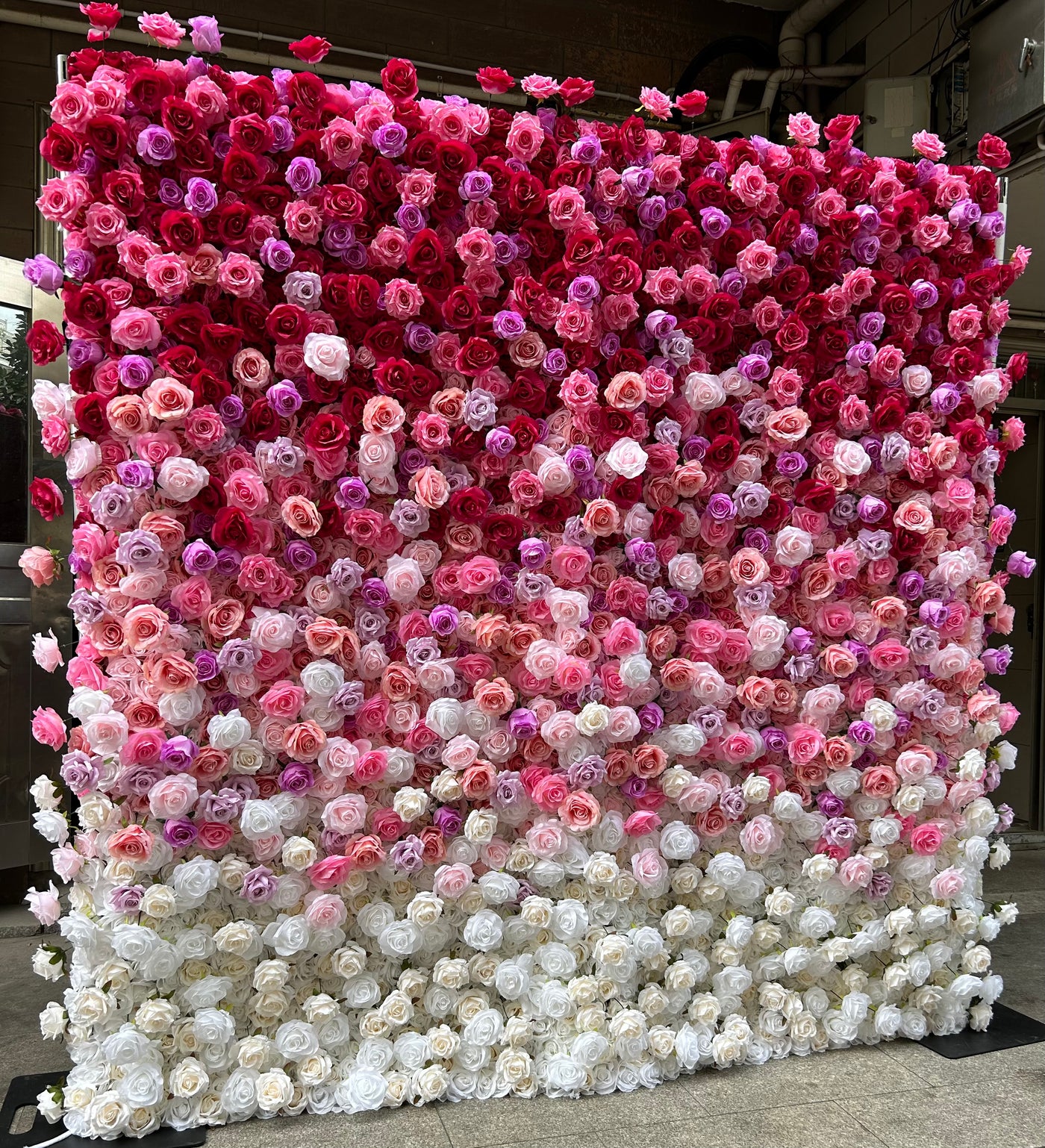 BDJ-120 3D Fabric Artificial Flower Backdrop Rolling Up Curtain Flower Wall - 8ft*8ft