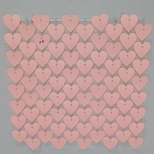 Heart Shape Shimmer Wall Panels / Clip Hole Backing &amp; Heart Sequins - Gold