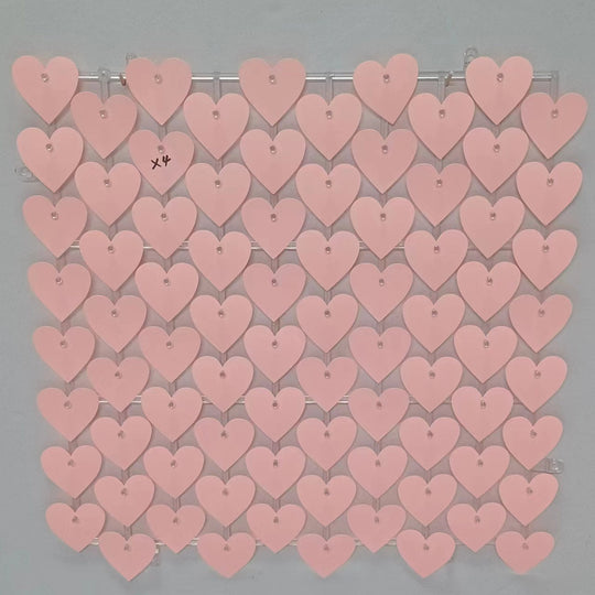 Heart Shape Shimmer Wall Panels / Clip Hole Backing &amp; Heart Sequins - Black