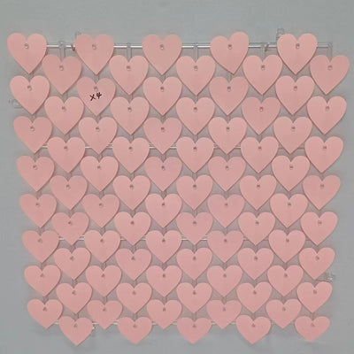 Heart Shape Shimmer Wall Panels / Clip Hole Backing & Heart Sequins - Gold