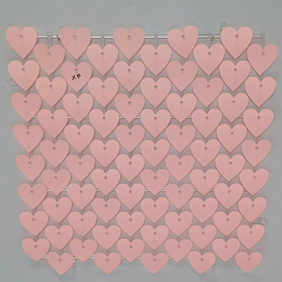 Heart Shape Shimmer Wall Panels / Clip Hole Backing &amp; Heart Sequins - Blue