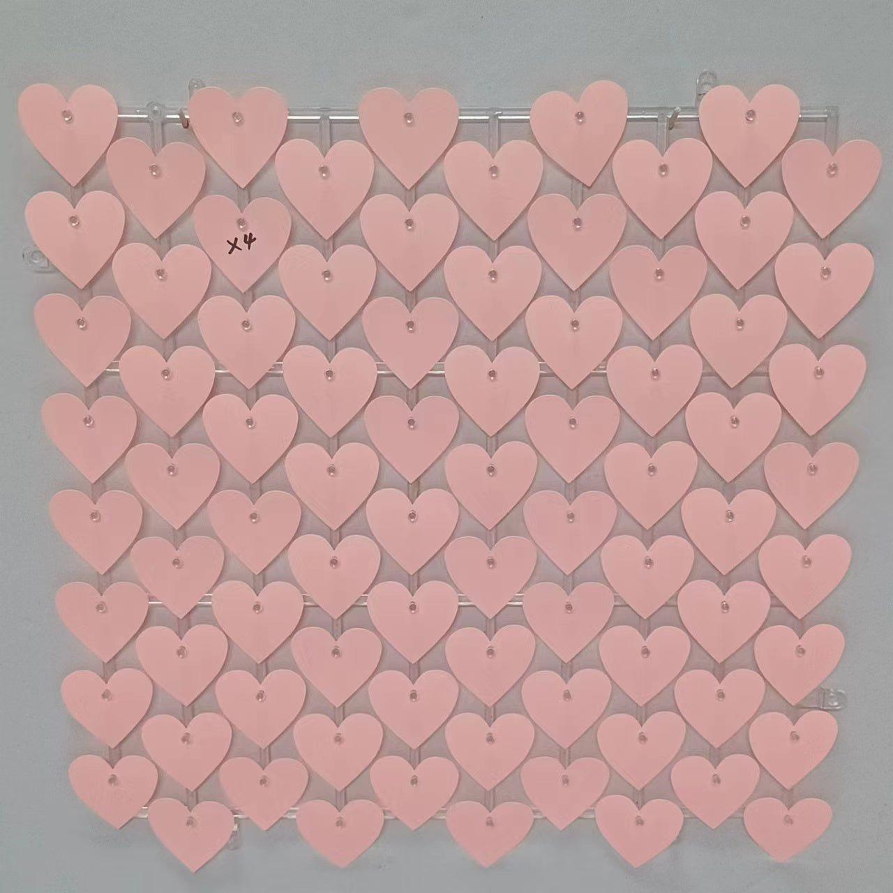Heart Shape Shimmer Wall Panels / Clip Hole Backing & Heart Sequins - Blue