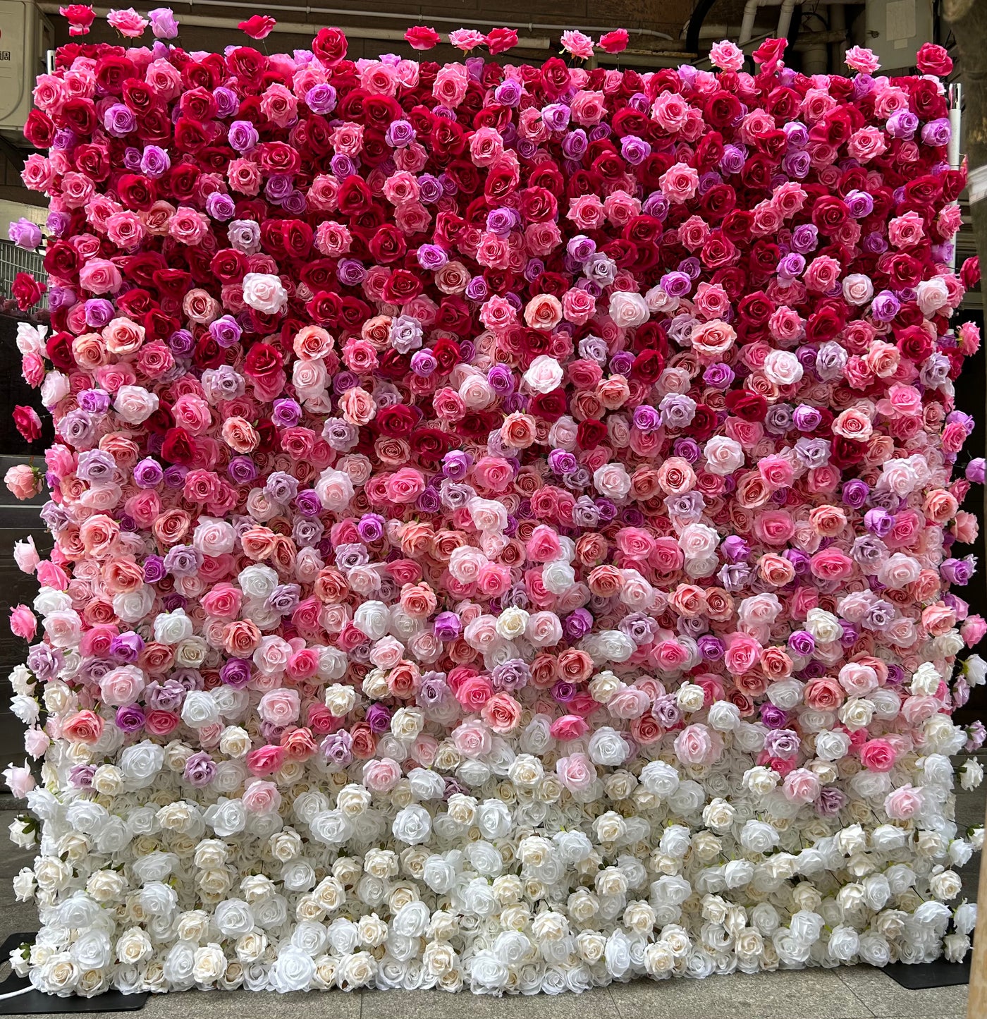 BDJ-120 3D Fabric Artificial Flower Backdrop Rolling Up Curtain Flower Wall - 8ft*8ft