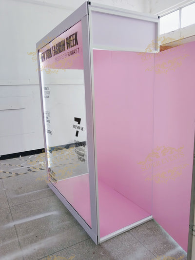 New Design Pink Wedding PVC Magazine Photo Booth Box Backdrop Event Vogue Booth