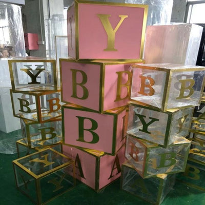 Letter Boxes A-Z for Boys Girls Baby Shower Decoration by Super-Event