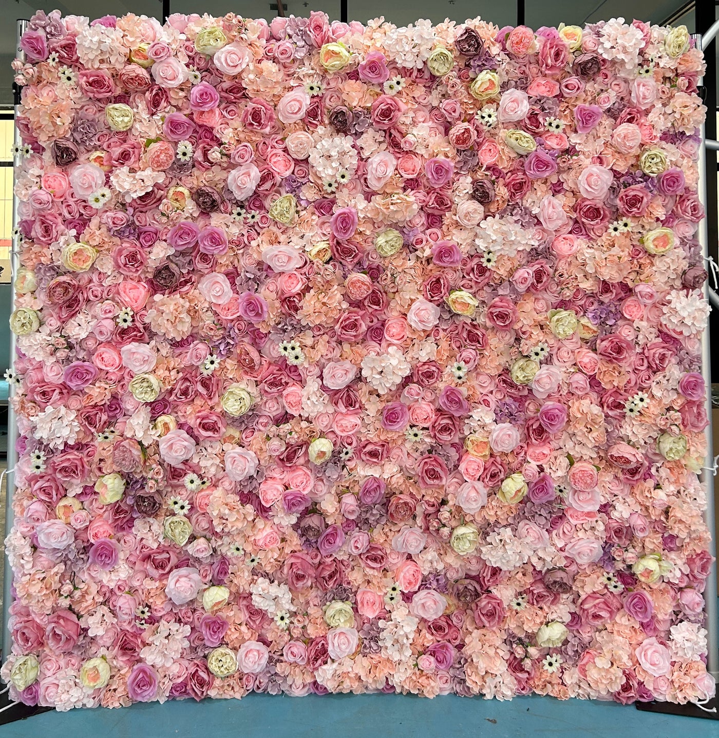 BD-067 3D Fabric Artificial Flower Backdrop Rolling Up Curtain Flower Wall - 8ft*8ft