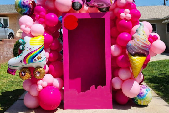 Life-Size Pink Barbie Style Photo Booth Prop - Iconic Toy Box Backdrop for Baby Showers &amp; Birthdays