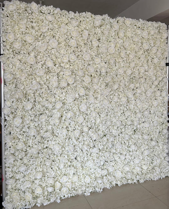 BD-053 3D Fabric Artificial Flower Backdrop Rolling Up Curtain Flower Wall - 8ft*8ft
