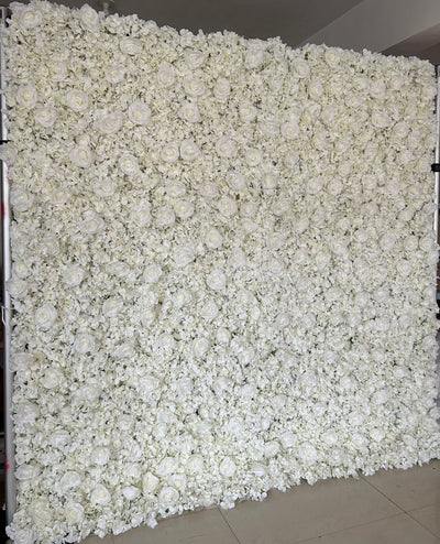 BD-053 3D Fabric Artificial Flower Backdrop Rolling Up Curtain Flower Wall - 8ft*8ft