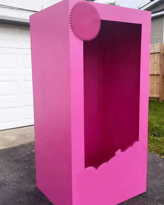 Life-Size Pink Barbie Style Photo Booth Prop - Iconic Toy Box Backdrop for Baby Showers &amp; Birthdays