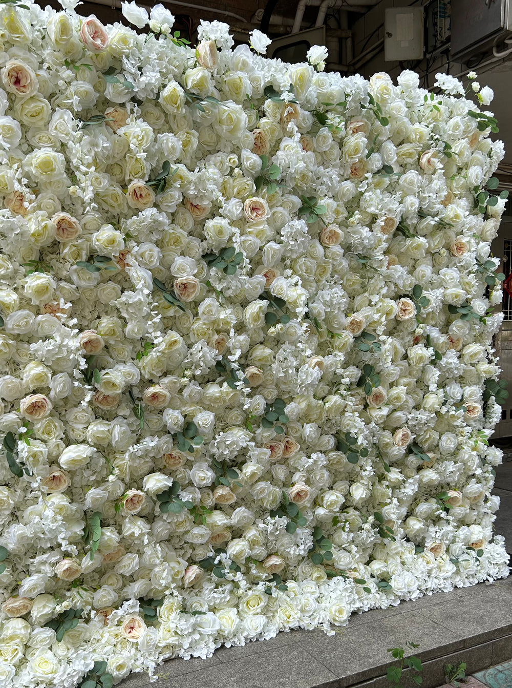 BD-119 5D Fabric Artificial Flower Backdrop Rolling Up Curtain Flower Wall - 8ft*8ft