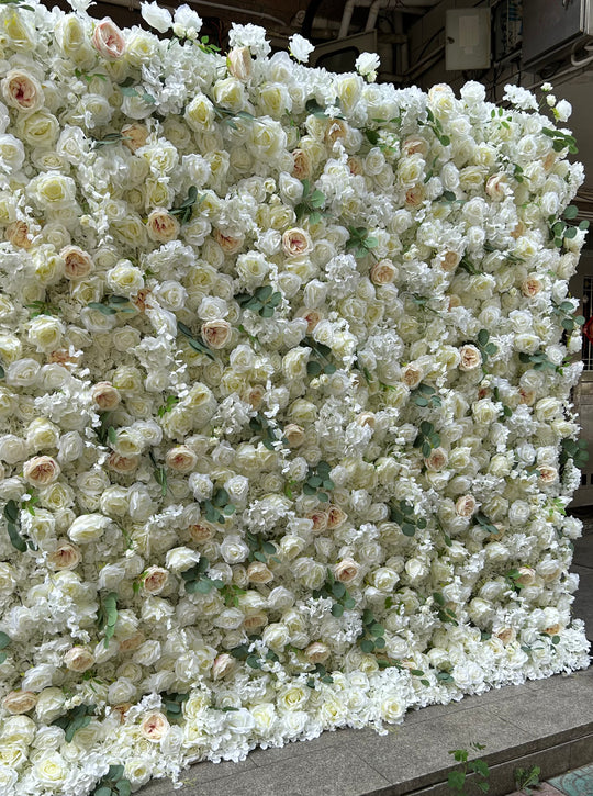 BD-119 5D Fabric Artificial Flower Backdrop Rolling Up Curtain Flower Wall - 8ft*8ft