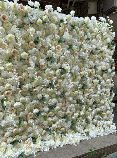 BD-119 5D Fabric Artificial Flower Backdrop Rolling Up Curtain Flower Wall - 8ft*8ft