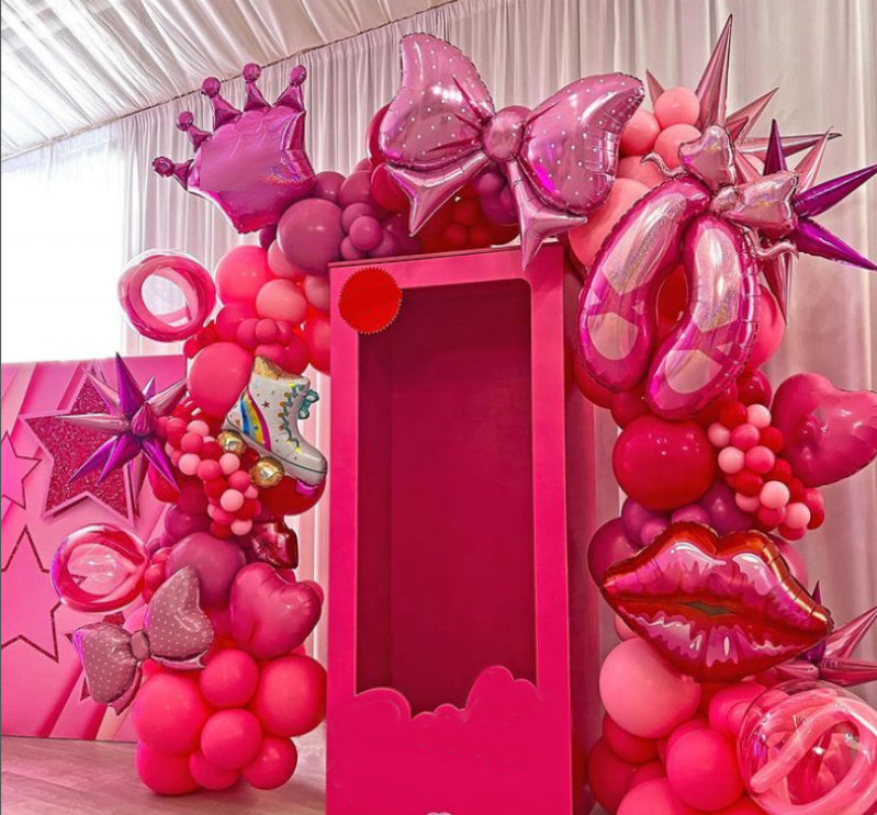 Life-Size Pink Barbie Style Photo Booth Prop - Iconic Toy Box Backdrop for Baby Showers &amp; Birthdays