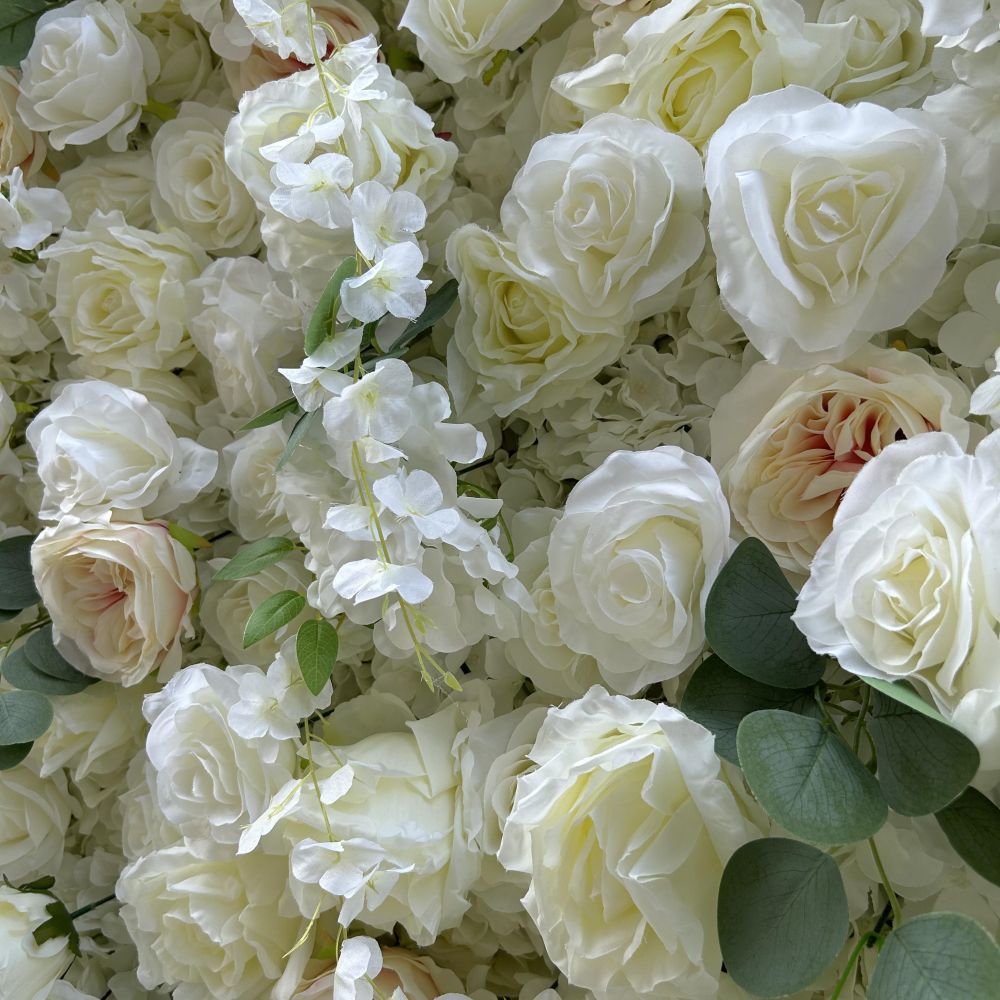 BD-015 3D Fabric Artificial Flower Backdrop Rolling Up Curtain Flower Wall - 8ft*8ft