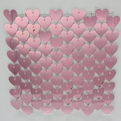 Heart Shape Shimmer Wall Panels / Clip Hole Backing & Heart Sequins - Gold