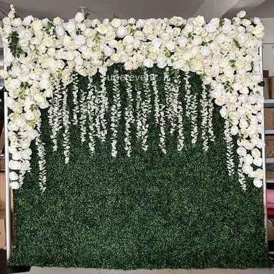 BD-015 3D Fabric Artificial Flower Backdrop Rolling Up Curtain Flower Wall - 8ft*8ft