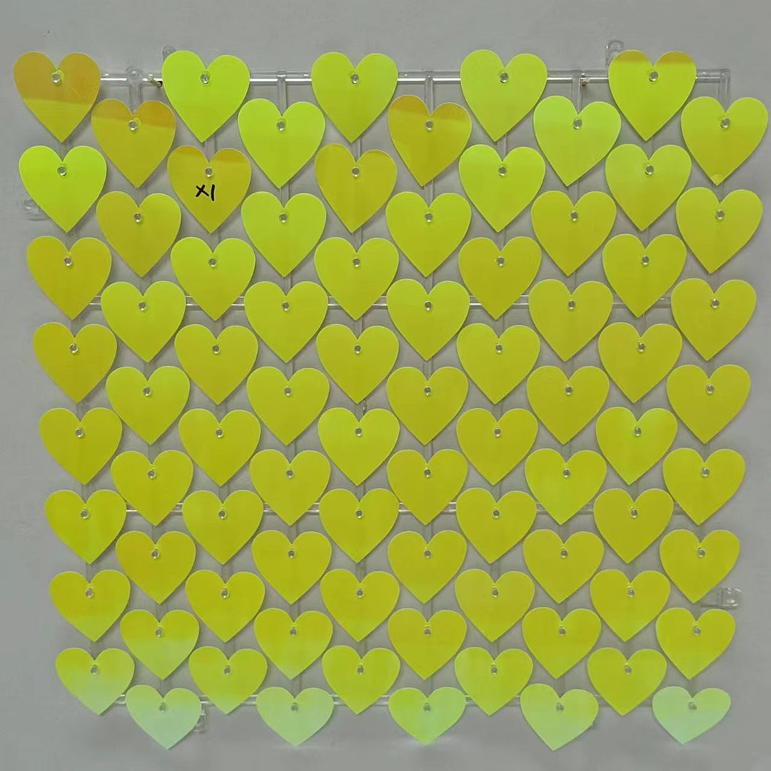 Heart Shape Shimmer Wall Panels / Clip Hole Backing &amp; Heart Sequins - Black
