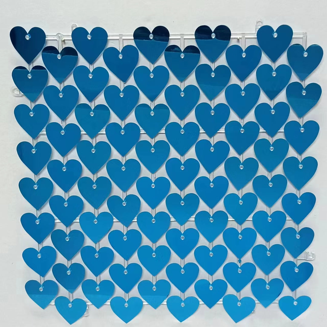 Heart Shape Shimmer Wall Panels / Clip Hole Backing &amp; Heart Sequins - Gold