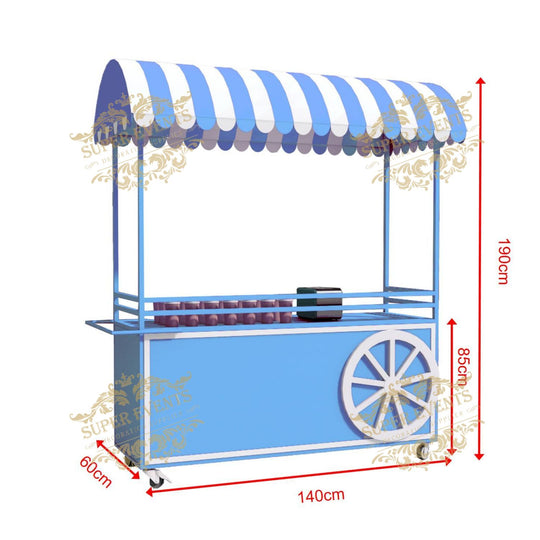 Metal Mobile Trolley Food Cart Candy Dessert Cart with Wheels - Green/Red/Pink/Blue/Orange