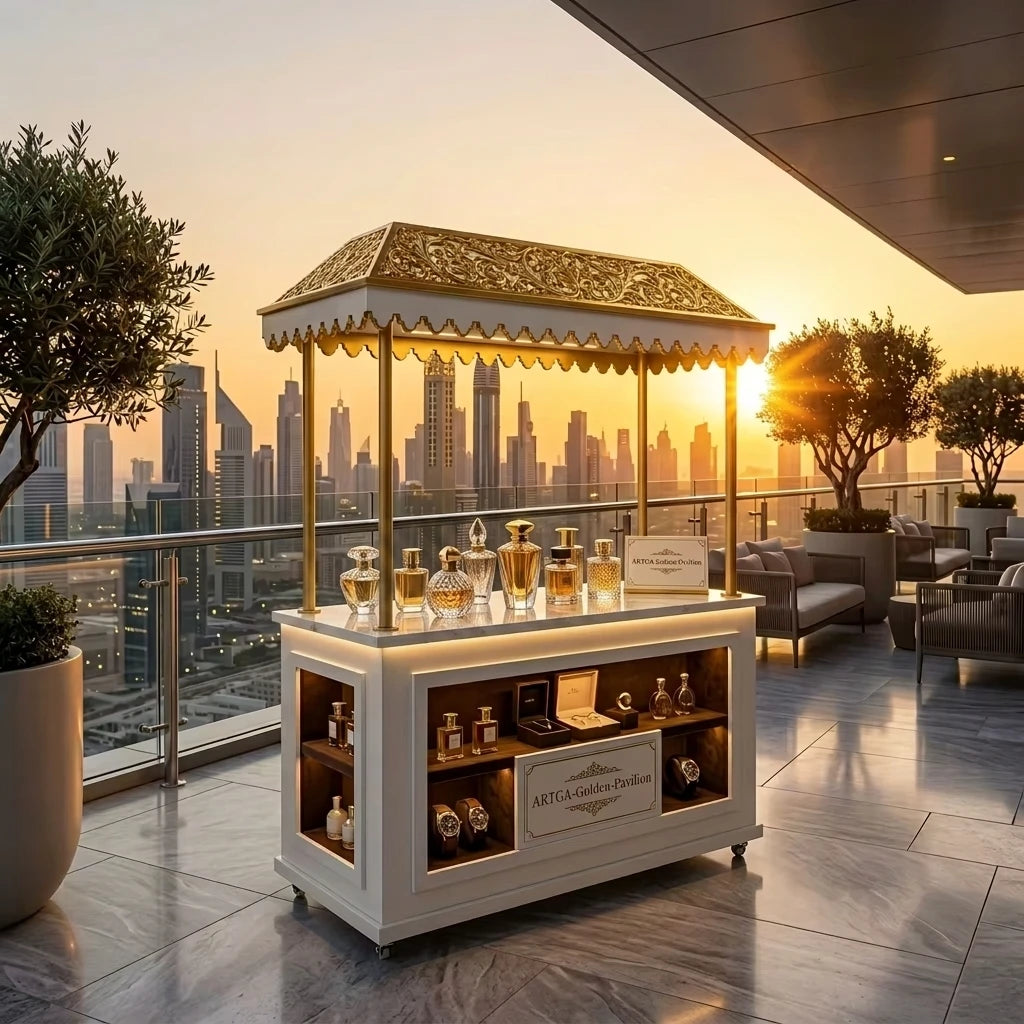 ARTGA Sunshine BBQ | Premium Black & Gold Commercial Grill Cart