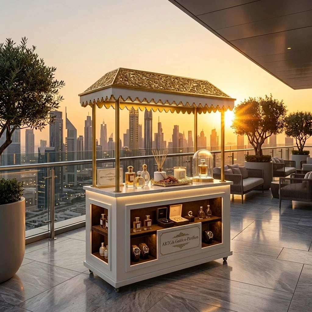 ARTGA Golden Pavilion | Luxury Rooftop Fragrance & Jewelry Station