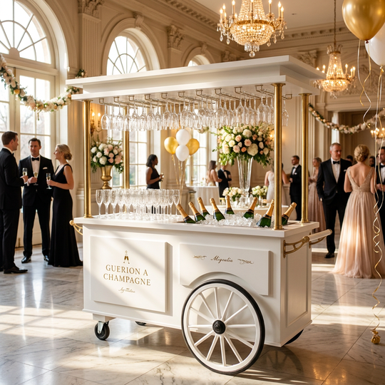 ARTGA Murphy | Luxury Wedding Champagne &amp; Flower Cart