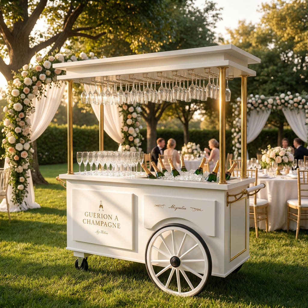 ARTGA Murphy | Luxury Wedding Champagne &amp; Flower Cart
