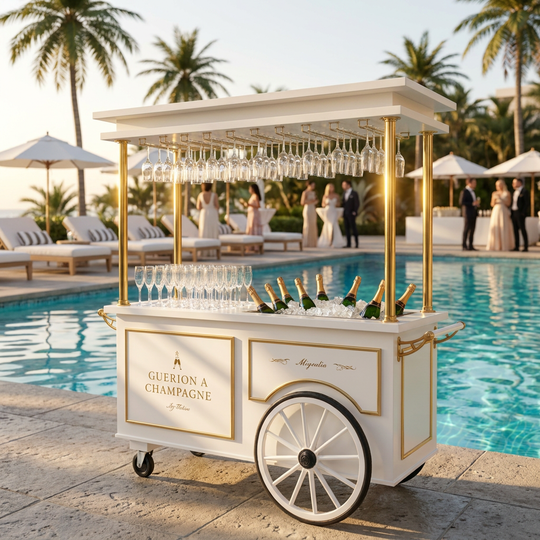 ARTGA Murphy | Luxury Wedding Champagne &amp; Flower Cart