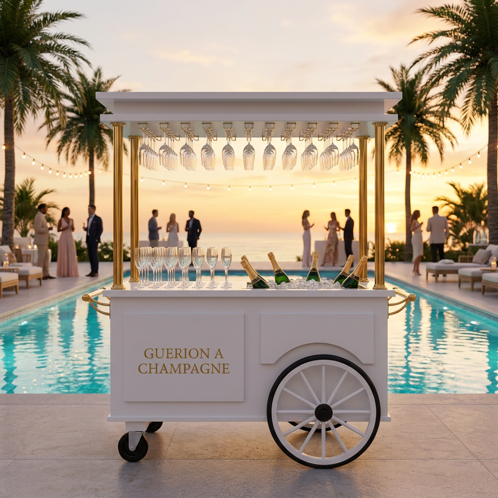 ARTGA Murphy | Luxury Wedding Champagne & Flower Cart
