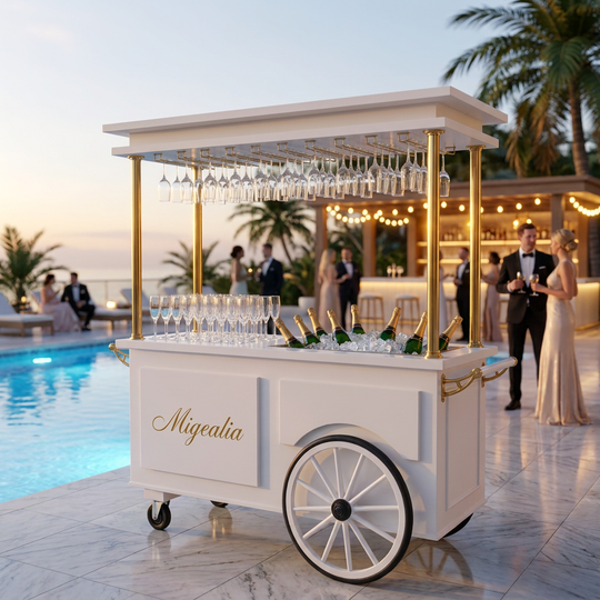 ARTGA Murphy | Luxury Wedding Champagne &amp; Flower Cart