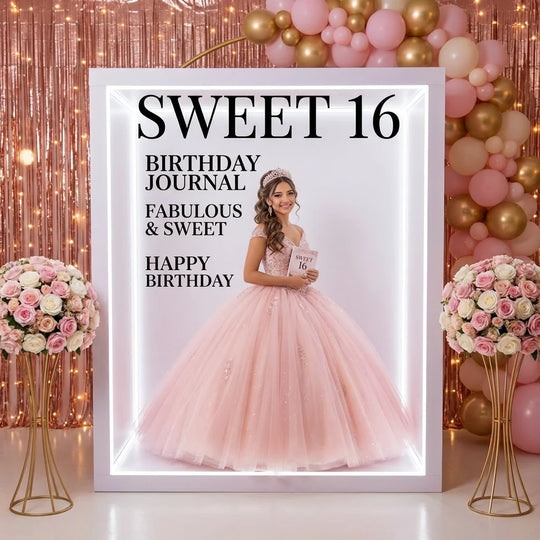 Premium Interactive Magazine Cover Photo Booth Prop Box - Heavy Duty Vogue-Style Event Backdrop