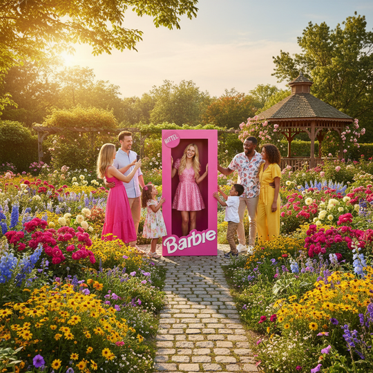 Life-Size Pink Barbie Style Photo Booth Prop - Iconic Toy Box Backdrop for Baby Showers &amp; Birthdays