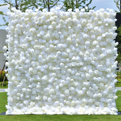 BD060-1 5D Fabric Artificial Flower Backdrop Rolling Up Curtain Flower Wall - 8ft*8ft