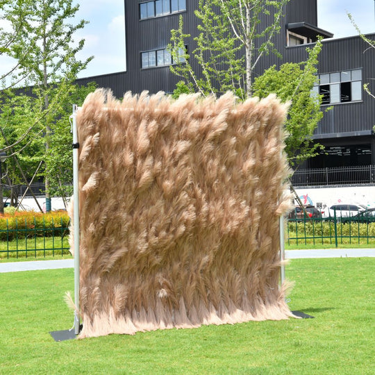 HE-BD114 3D Pampas Backdrop Rolling Up Curtain Flower Wall - 8ft*8ft