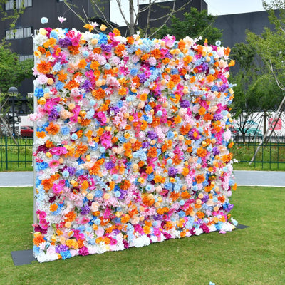 BD-120 5D Fabric Artificial Flower Backdrop Rolling Up Curtain Grass Wall - 8ft*8ft