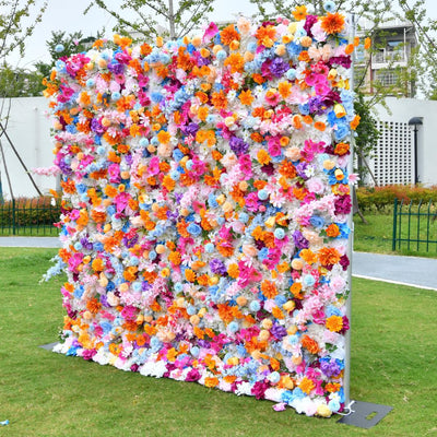 BD-120 5D Fabric Artificial Flower Backdrop Rolling Up Curtain Grass Wall - 8ft*8ft