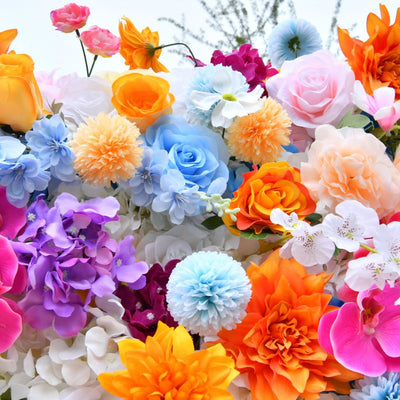 BD-120 5D Fabric Artificial Flower Backdrop Rolling Up Curtain Grass Wall - 8ft*8ft