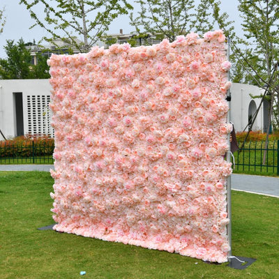 BD-121 3D Fabric Artificial Flower Backdrop Rolling Up Curtain Flower Wall - 8ft*8ft
