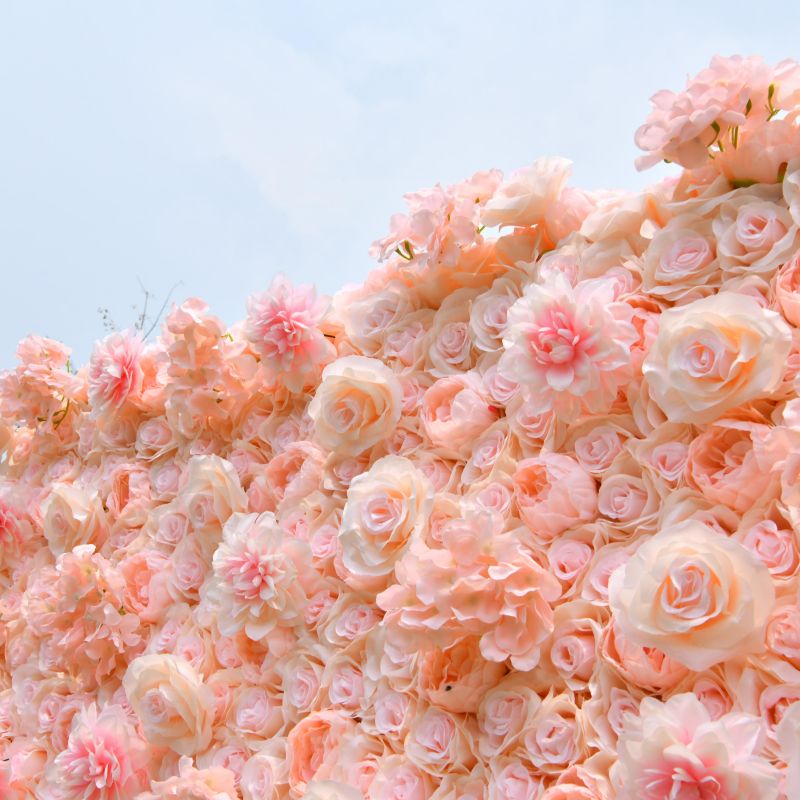 BD-121 3D Fabric Artificial Flower Backdrop Rolling Up Curtain Flower Wall - 8ft*8ft