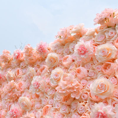 BD-121 3D Fabric Artificial Flower Backdrop Rolling Up Curtain Flower Wall - 8ft*8ft
