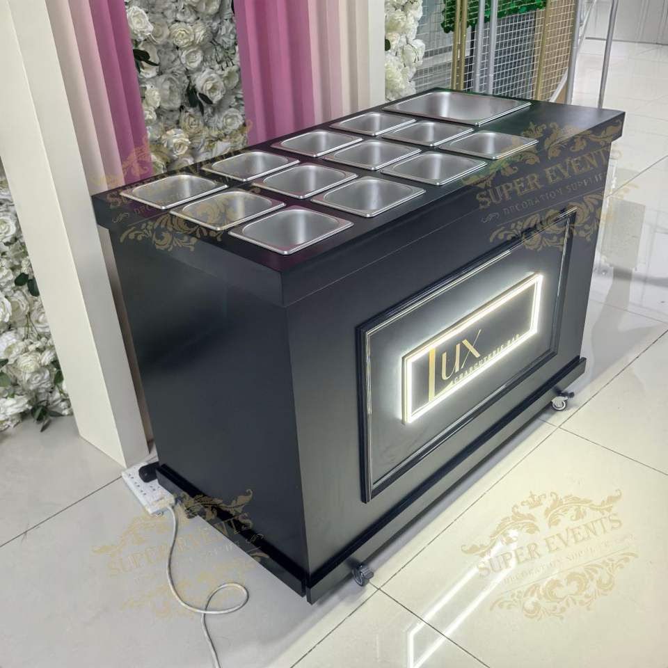 Commercial Mobile Candy Cart with Wheels - Professional Grade Food &amp; Dessert Display Station