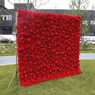 BD-041 3D Fabric Artificial Flower Backdrop Rolling Up Curtain Flower Wall - 8ft*8ft