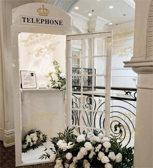 London Telephone Booth English Phone Box - White