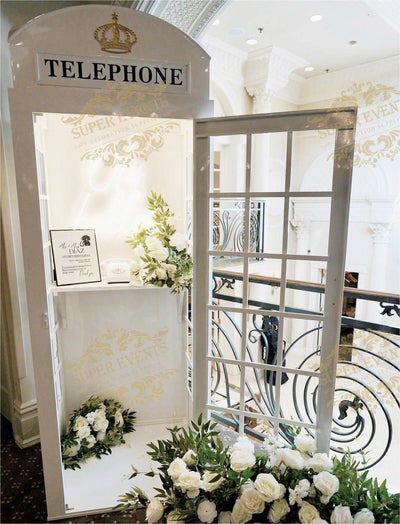 London Telephone Booth English Phone Box - White