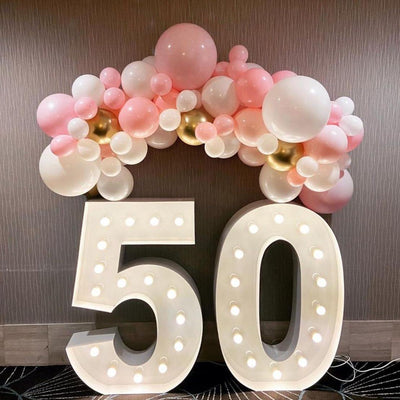 Metal Vintage LED 4ft Marquee Letter Numbers Freestanding Custom 26 Letters - White