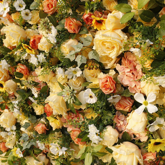 BD-087 5D Fabric Artificial Flower Backdrop Rolling Up Curtain Grass Wall - 8ft*8ft