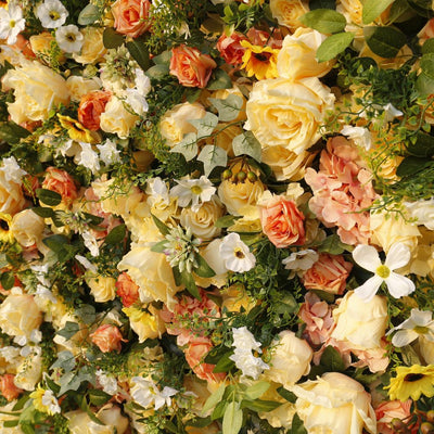 BD-087 5D Fabric Artificial Flower Backdrop Rolling Up Curtain Grass Wall - 8ft*8ft