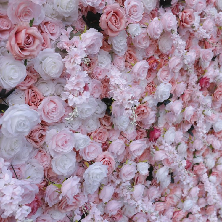 BD-102 3D Fabric Artificial Flower Backdrop Rolling Up Curtain Flower Wall - 8ft*8ft