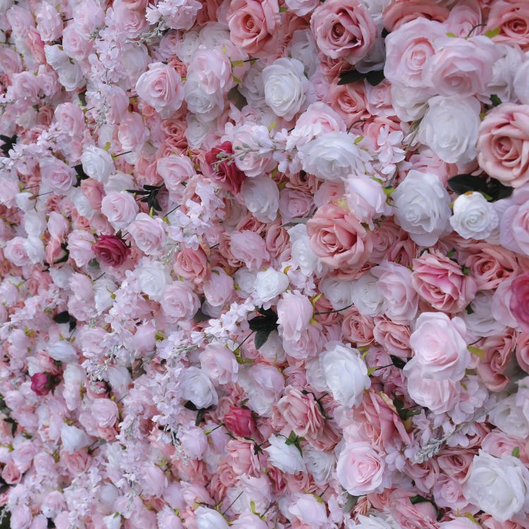 BD-102 3D Fabric Artificial Flower Backdrop Rolling Up Curtain Flower Wall - 8ft*8ft